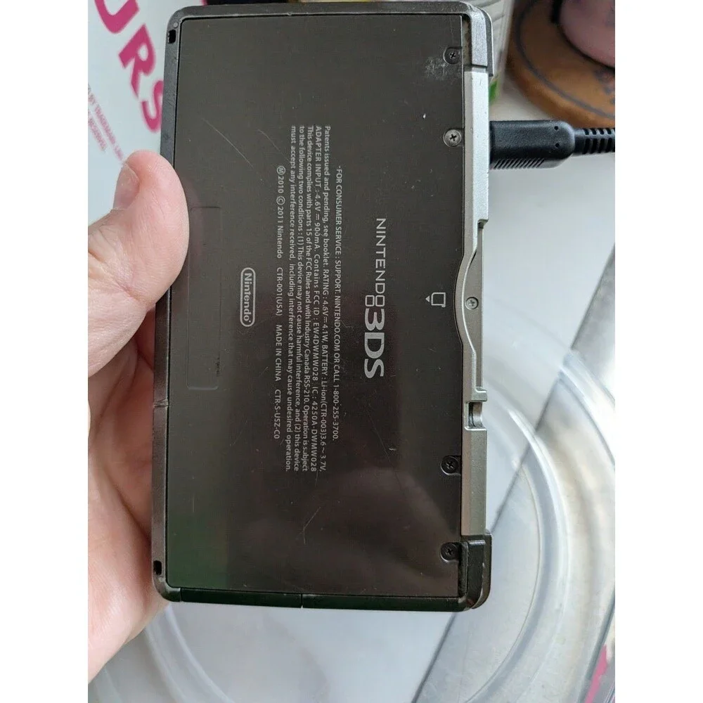 Nintendo 3DS Cosmo Black Handheld System  - Charger -